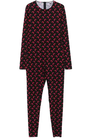 Marine Serre Jumpsuit con lunas estampadas