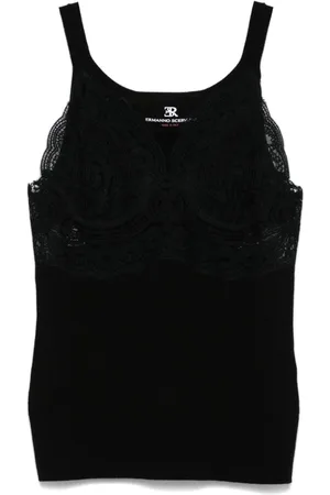 ERMANNO SCERVINO Top tejido con panel de encaje