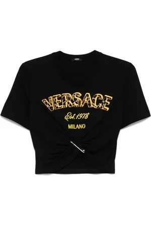 VERSACE Playera con logo afelpado