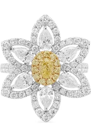 HYT Jewelry Anillo en oro blanco y amarillo de 18kt con diamantes