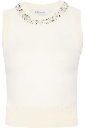 Ermanno Firenze Top con detalles de cristal
