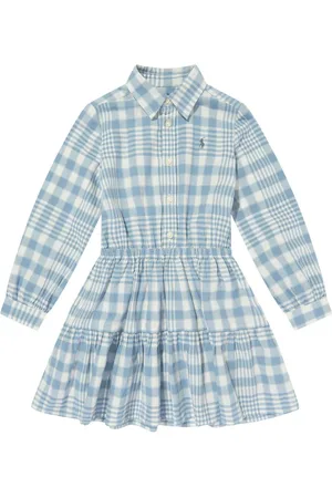 Ralph Lauren Vestido con motivo de cuadros y logo bordado
