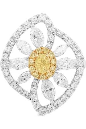 HYT Jewelry Anillo en oro blanco y amarillo de 18kt con diamantes