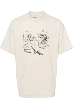 DOMREBEL Playera con risitas estampadas