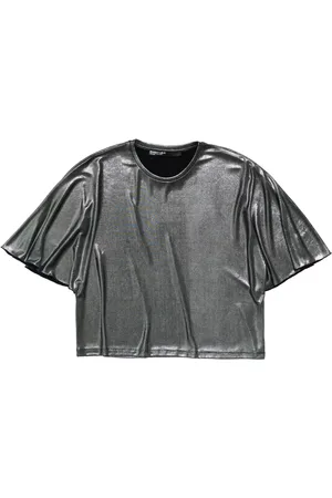 Bimba y Lola Playera estilo boxy metalizada