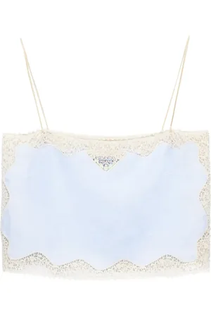 Prada Top con ribete de encaje