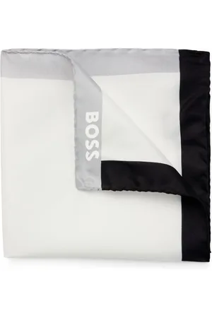 HUGO BOSS Mascada de seda con logo estampado