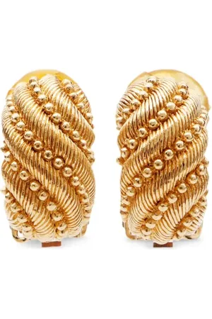 Dior Aretes de clip con detalle retorcido