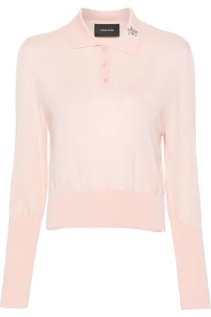 Simone Rocha Playera tipo polo con detalles de cristal