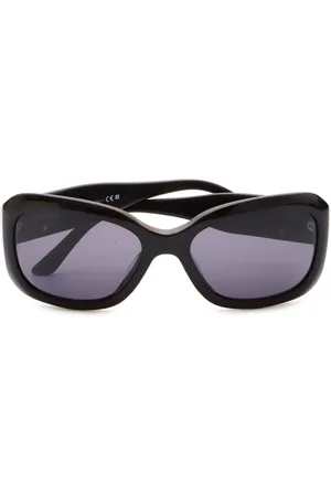 CHANEL Lentes de sol con armazón rectangular y logo CC