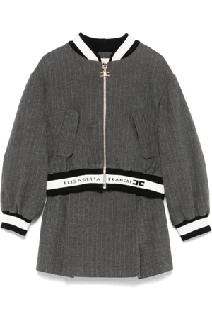 Elisabetta Franchi Falda bomber con estampado de rayas diplomáticas