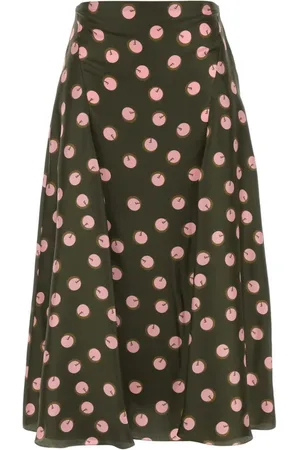 Fendi Falda de seda estampada