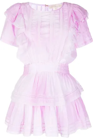 LOVESHACKFANCY Vestido con panel de volantes