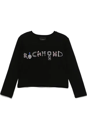 John Richmond Playera con logo de strass