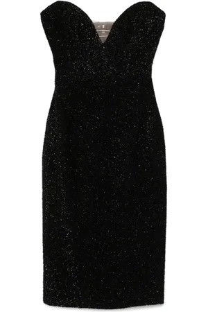 Elisabetta Franchi Vestido midi de tweed