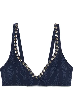 Twin-Set Top de bikini estilo triángulo
