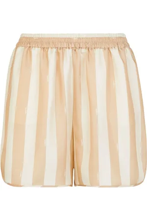 Fendi Shorts de seda a rayas