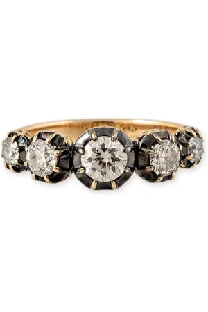 JACQUIE AICHE Anillo Sophia en oro amarillo de 14kt con diamante