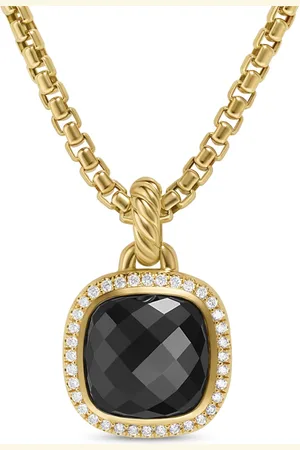 David Yurman Dije Albion en oro amarillo de 18kt con diamantes y ónix de 15.5mm