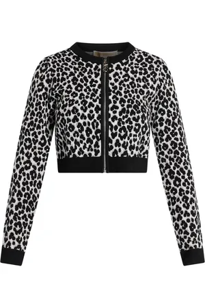 Michael Kors Cárdigan con cierre y motivo de leopardo en jacquard