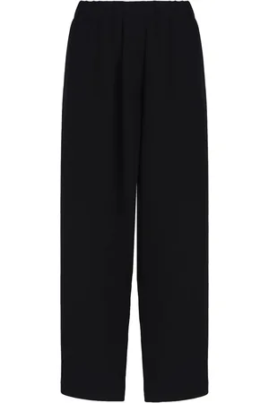 Giorgio Armani Pantalones de seda rectos con pretina elástica