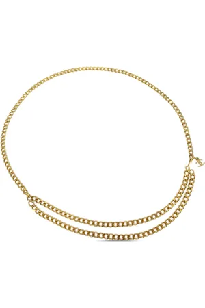 CHANEL Cinturón de cadena con dije del logo 2001