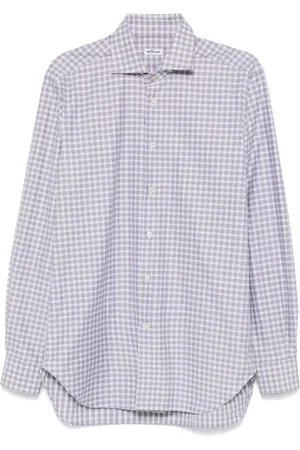 Kiton Camisa con cuadros estampados