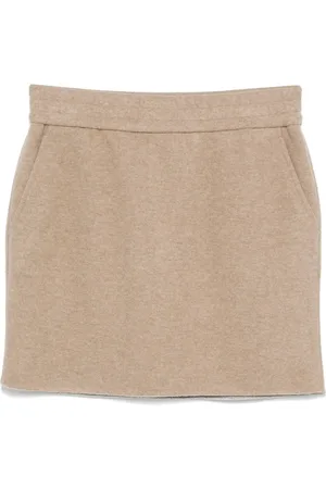 Max Mara Falda corta con logo bordado