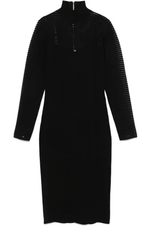 Elisabetta Franchi Vestido midi con motivo pied de poule