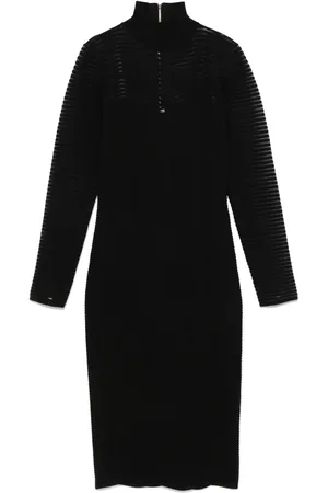 Elisabetta Franchi Vestido midi con motivo pied de poule