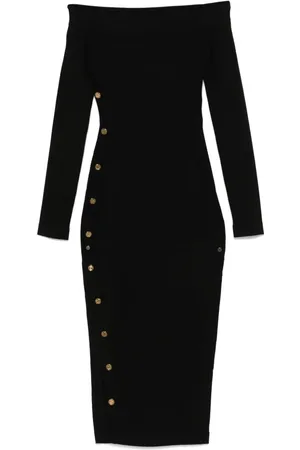 Elisabetta Franchi Vestido midi con hombros descubiertos