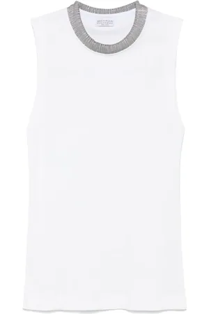 Brunello Cucinelli Camiseta con detalle Monili