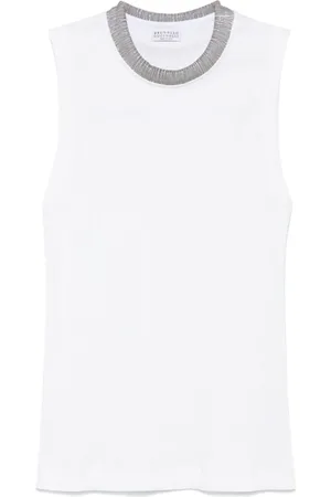 Brunello Cucinelli Camiseta con detalle Monili