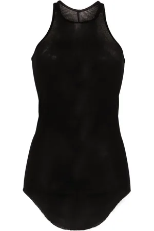 Rick Owens Camiseta de canalé fino