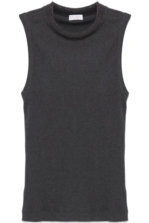 Brunello Cucinelli Camiseta con detalle Monili