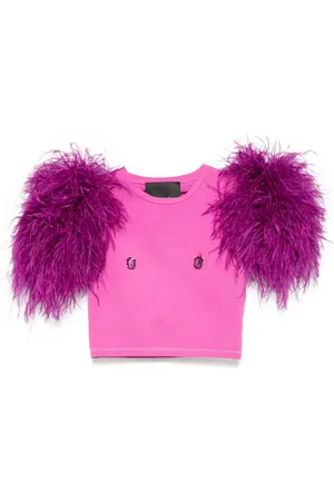 LOULOU Playera con detalle de plumas