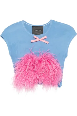 LOULOU Playera con detalle de plumas