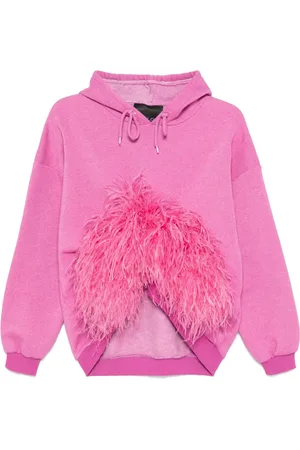 LOULOU Hoodie con detalle de plumas