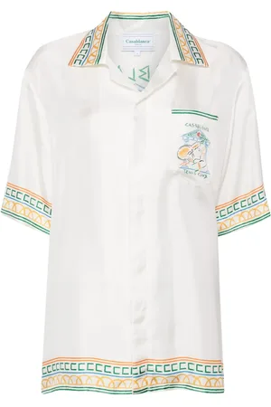 Casablanca Camisa de seda con monograma