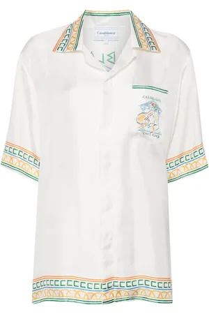Casablanca Camisa de seda con monograma