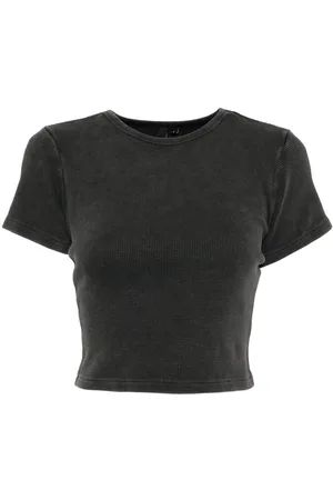 Entire Studios Playera micro con efecto waffle