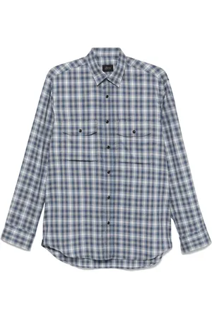 BRIONI Camisa con cuadros estampados