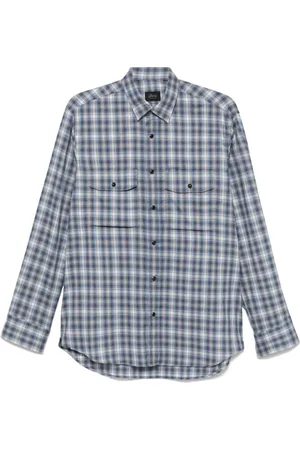 BRIONI Camisa con cuadros estampados