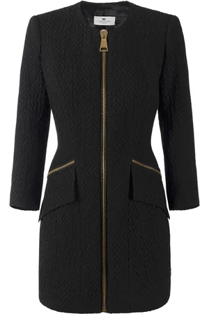 Elisabetta Franchi Vestido de tweed con motivo pied de poule