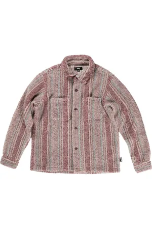STUSSY Striped sherpa shirt