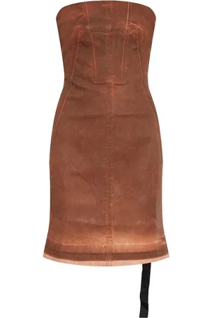 Rick Owens Vestido de mezclilla strapless