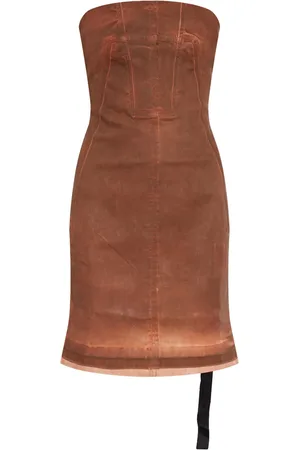 Rick Owens Vestido de mezclilla strapless