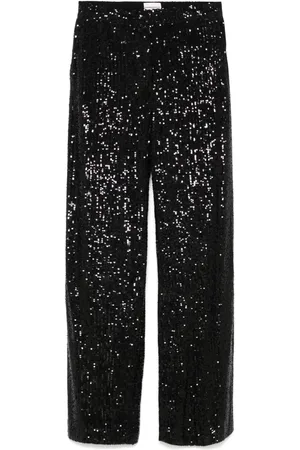 Claudie Pierlot Pantalones rectos bordados con lentejuelas
