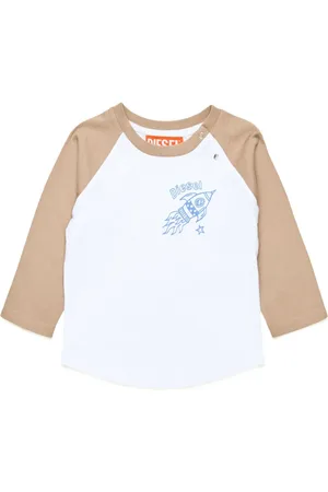 Diesel Playera con mangas raglán y estampado gráfico