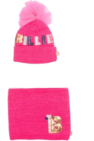 Billieblush Set de gorro con logo de lentejuelas